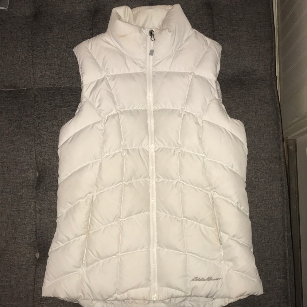 Eddie Bauer Women’s Small White Down Puffer Vest